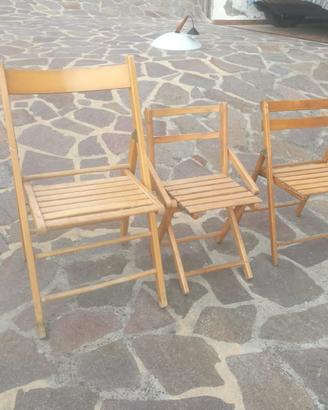 Sedia sedie in legno pieghevoli