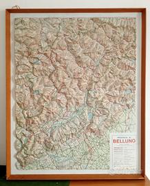 Mappa in rilievo provincia Belluno