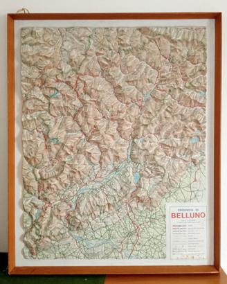 Mappa in rilievo provincia Belluno