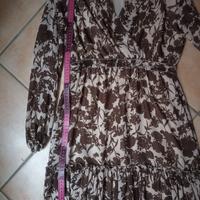 vestito fantasia marrone e beige 