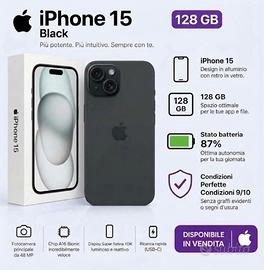Iphone 15 black 128gb