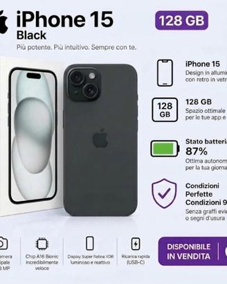 Iphone 15 black 128gb