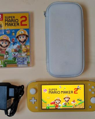 Switch lite giallo con Super Mario Maker 2