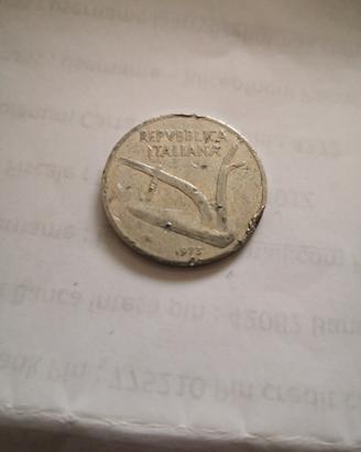 Moneta rara 10 lire 1973