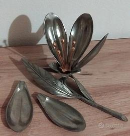 POSACENERE IN PELTRO E OTTONE VINTAGE STILE GUCCI