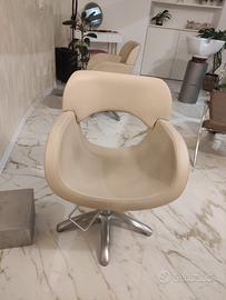 poltrone coiffeur Maletti in pelle crema seminuove
