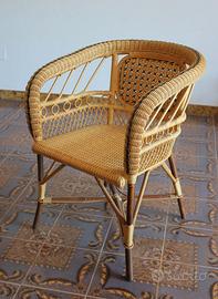 Poltroncine e portariviste anni 60 vimini e bambù
