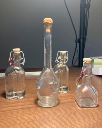 Set 4 bottigliette vetro decorative vintage