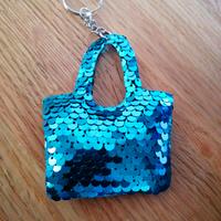 Portachiavi Borsa paillettes turchesi
