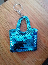 Portachiavi Borsa paillettes turchesi