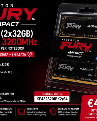 RAM DD4 64GB Kingston FURY (2x32GB)notebook SODIMM