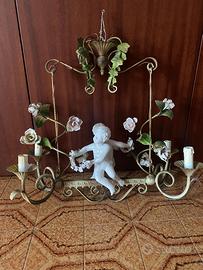 lampadario di bassano con putti in porcellana