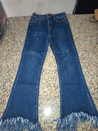 jeans donna Farfallina flare zampa frange