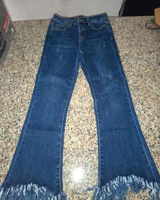 jeans donna Farfallina flare zampa frange