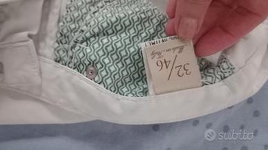 pantalone uomo, in cotone, bianco, taglia 46