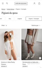 Completo raso & pizzo Intimissimi color avorio