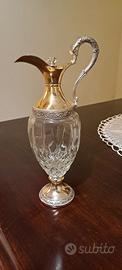 Caraffa in vetro e argento
