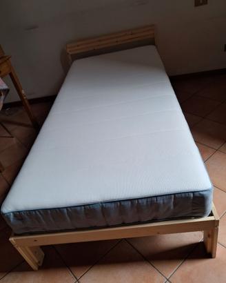 Letto singolo ikea Neiden e materasso
