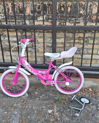 bicicletta da bambina da 16 con rotelle 