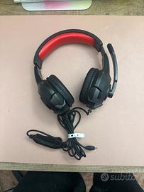 Cuffie Gaming Nere e Rosse con microfono