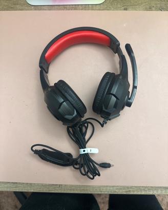 Cuffie Gaming Nere e Rosse con microfono