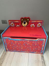 Cassapanca il legno porta giochi per bambini