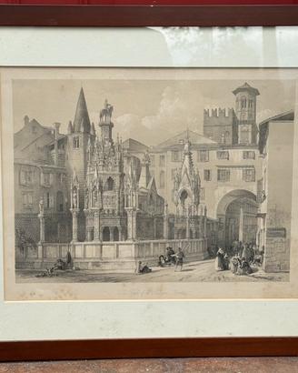 Litigrafia Verona , arche scaligere