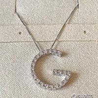 COLLANA LETTERA G IN ORO 18kt. E DIAMANTI NATURALI