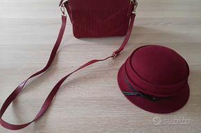 nuovi cappello pura lana e borsa ecopelle