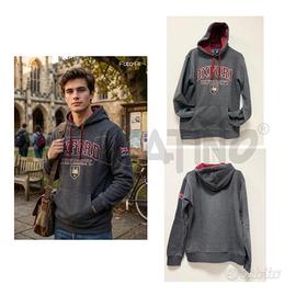 FELPA U OXFORD UNIVERSITY GRIGIA/BORDEAUX CON CAPP