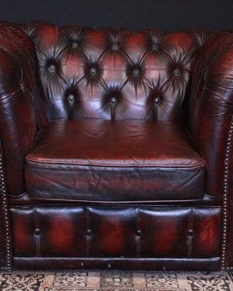 POLTRONA CHESTERFIELD ORIGINALE INGLESE PELLE