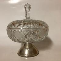 Vaso vintage in cristallo e argento