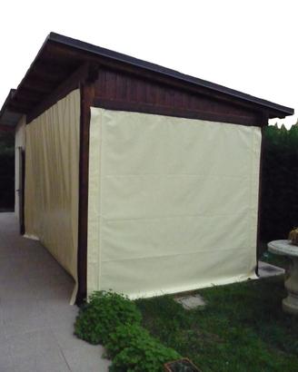 Pergola addossata in legno lamellare + 3 Teli PVC