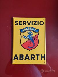 Targa vintage servizio Abarth Insegna