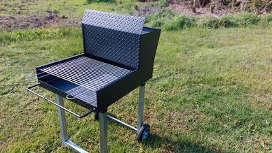 Bbq barbecue in ferro a legna o carbonella