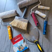 attrezzi pittura imbianchino spatola rullo pennell