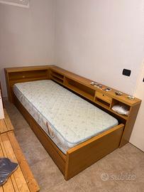 Letto singolo in vero legno