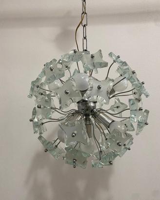 Lampada sputnik anni 70 cristalli cromata