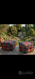 Cuscini seduta pouf in juta design bandiera 
