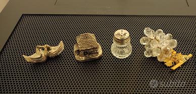 Oggetti decorativi in miniatura cristallo e metall