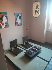 set di sedie con tavolino giapponese + 2 tatami 