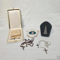 Rosario antico - scatola e altri oggetti religiosi