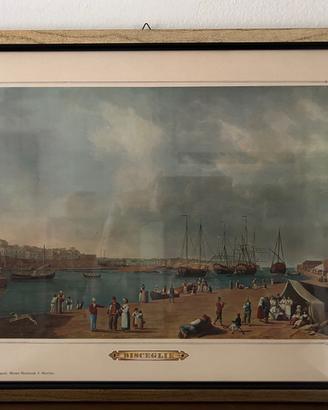 Litografia porto di Bisceglie 1790