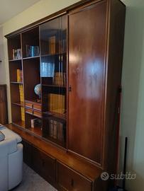 Libreria artigianale in legno di ciliegio pieno