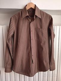 Camicia marrone a righe uomo. Celio. Taglia S