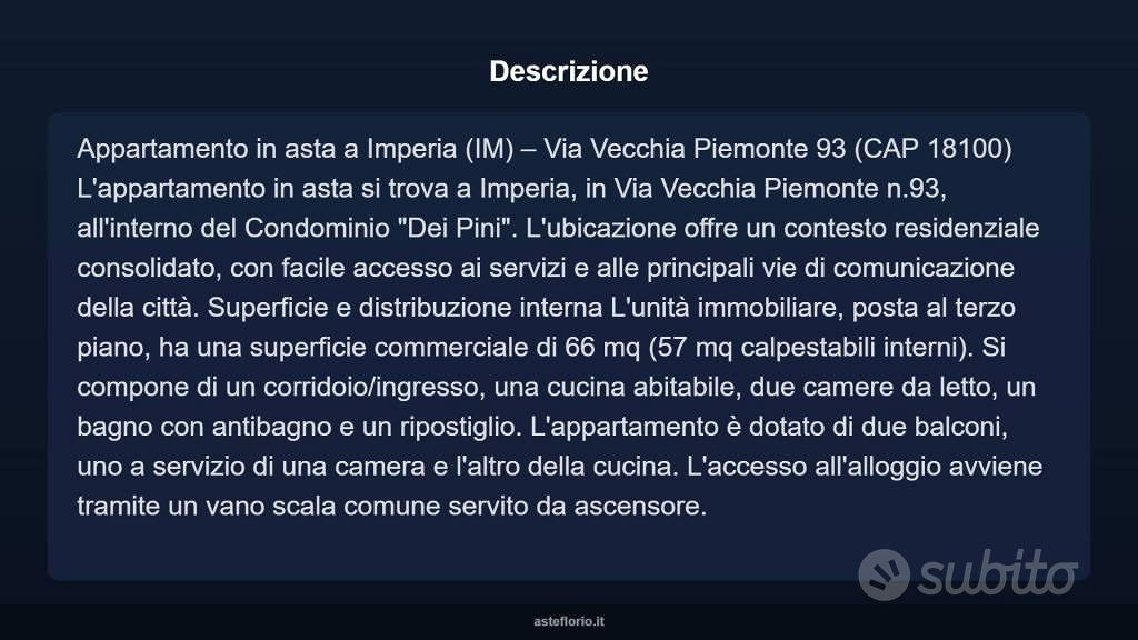 Appartamento – Imperia, Castelvecchio di Santa Maria Maggiore - Altro