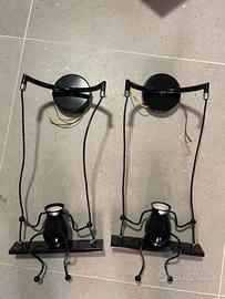 Coppia di applique, lampade a muro, lampadario
