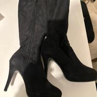 Stivali neri camoscio - n.39 - alti sotto al ginoc