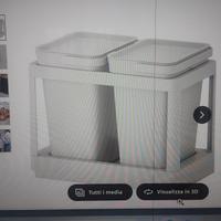PATTUMIERA ESTRAIBILE IKEA CON 2 SECCHI DA 10 L