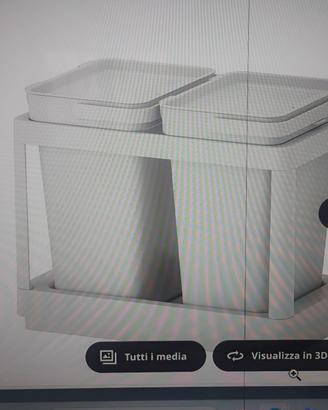 PATTUMIERA ESTRAIBILE IKEA CON 2 SECCHI DA 10 L